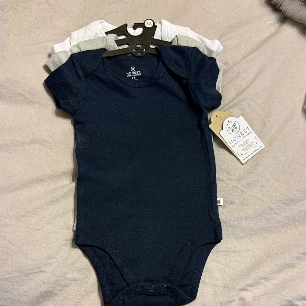 The Honest Company Navy and White Bodysuit Set